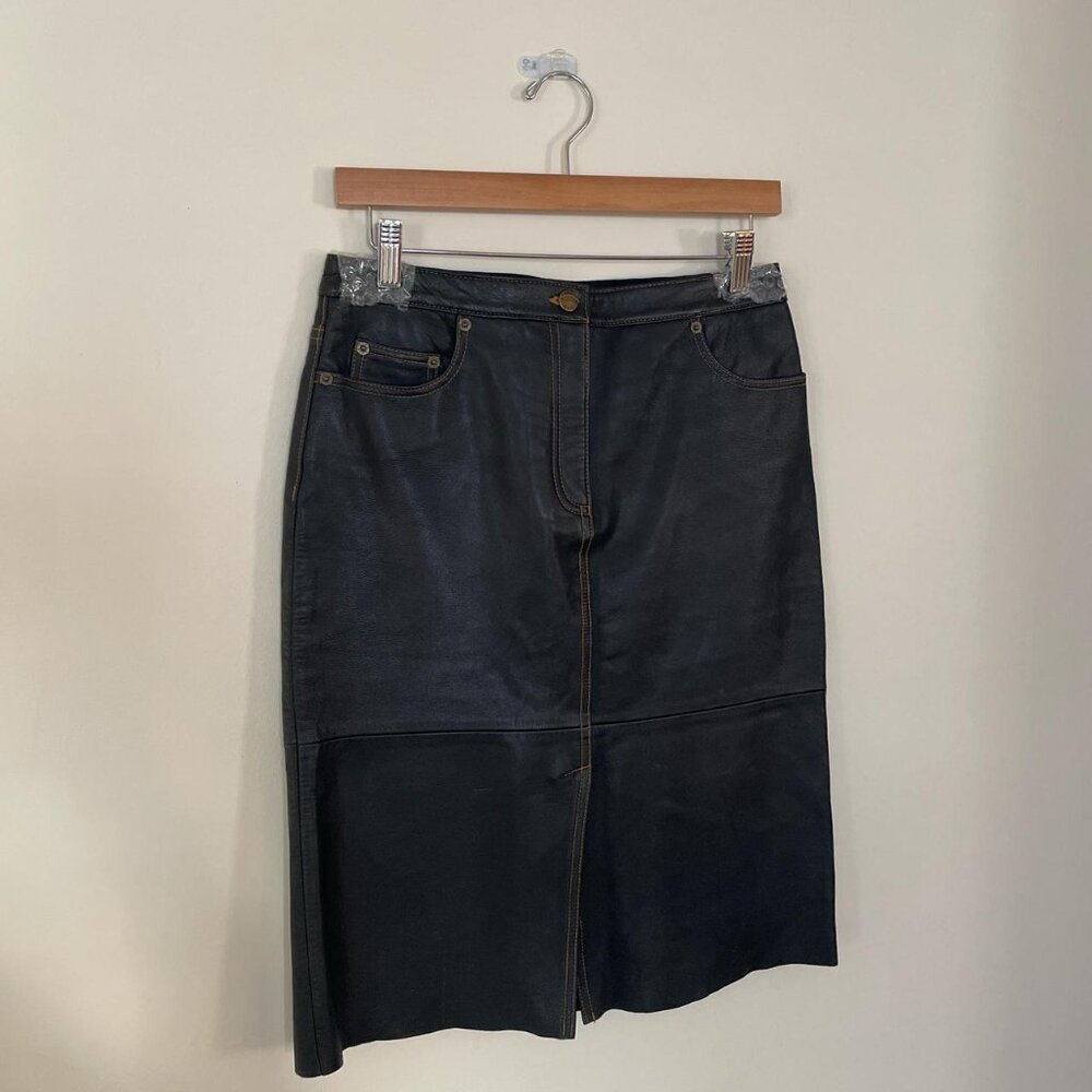 Vintage 90’s/Y2K BCBGMaxazria Leather Skirt